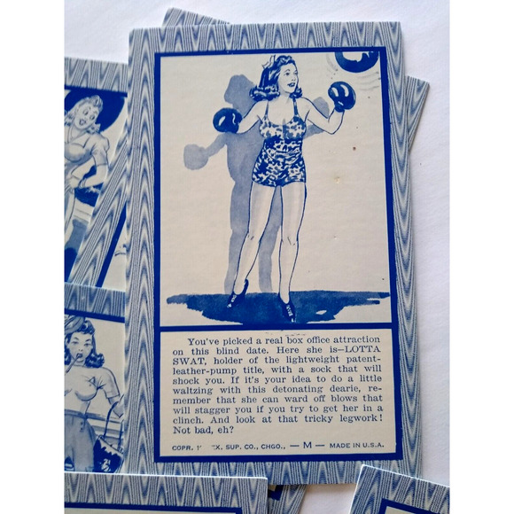 32 Blind Date Horoscope Penny Arcade Fortune Teller Cards Exhibit 1941 For Men - Picture 8 of 8